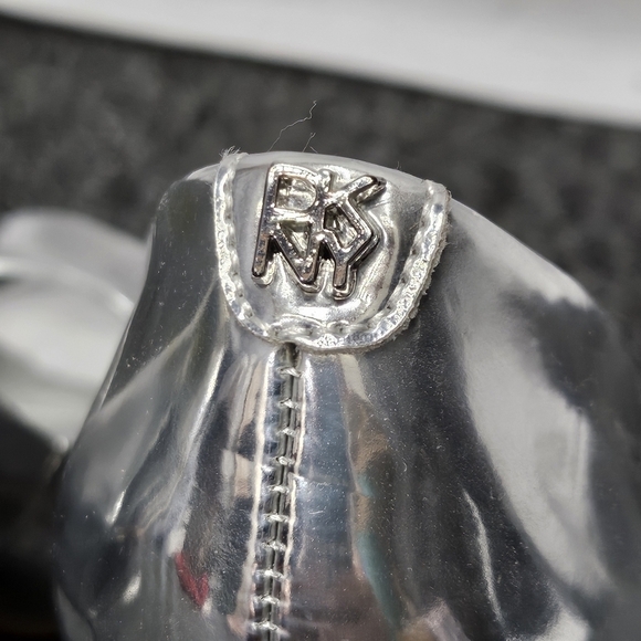 DKNY Peek A Boo Square Toe Metallic Reflective 4in Heel Pumps Size 5.5 - Picture 7 of 9